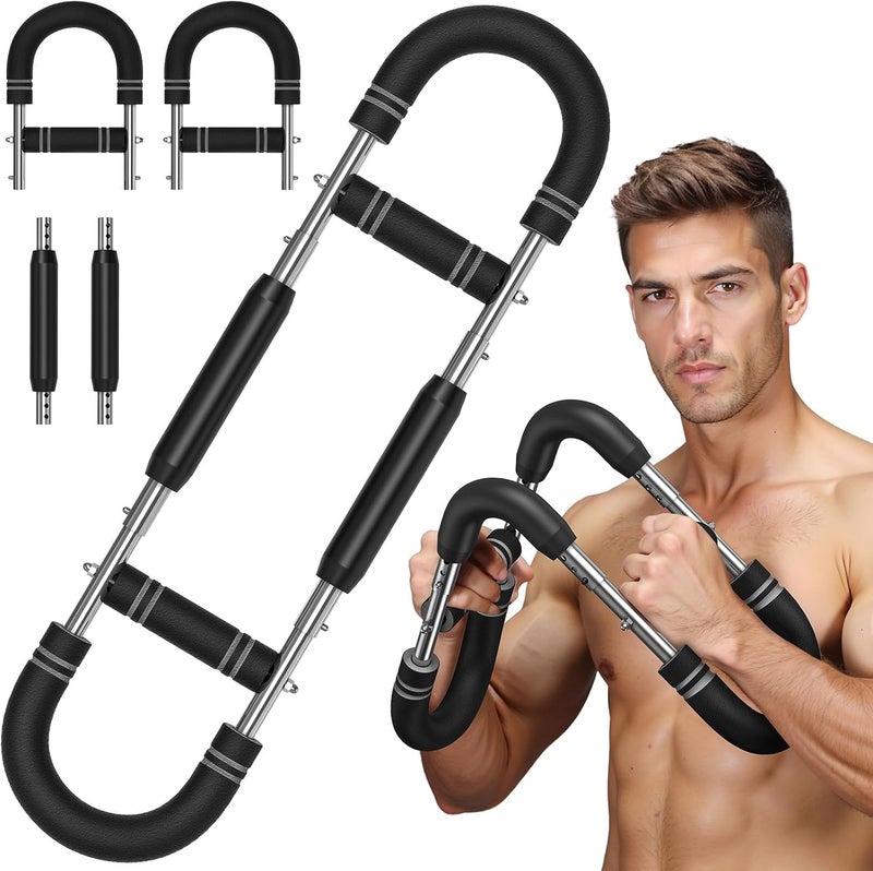 Holifada Twister Arm Trainer,40-100lb Adjustable Chest Workout Device,Portable Power Twister Bar,Twist Arm Trainer,Forearm Strengthener Exerciser Spring Resistance for Home Fitness - Image 1